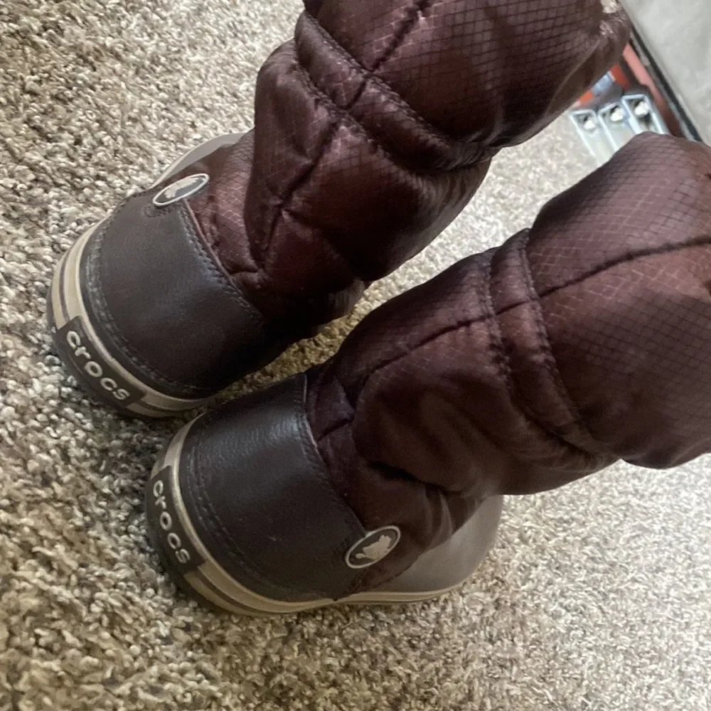 Crocs winter rain boots $72 Chocolate womans 7